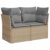 Sofa Set 5 pcs Beige and Light Grey Poly Rattan and Steel