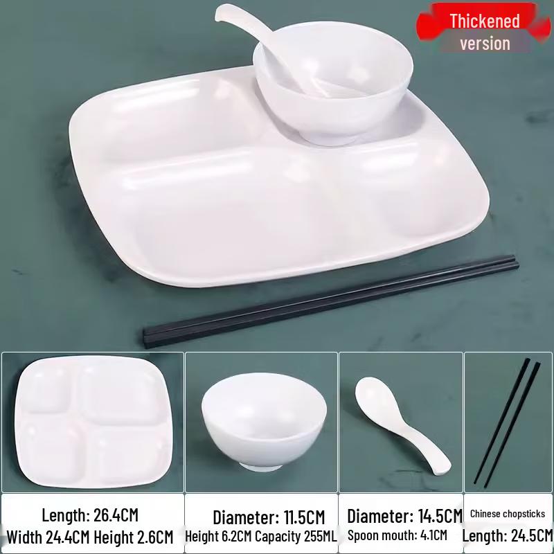 A5 Divided Melamine Meal Tray Set