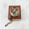 Brass Sundial Compass with Wooden Box 7 Cm Compass for Men Son Husband Boyfriend Anniversary Gift for Him Wedding Gift