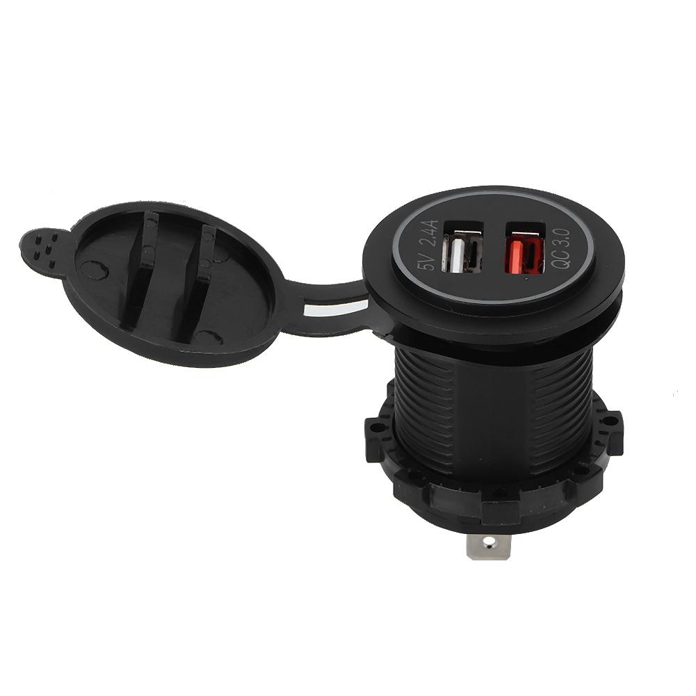 

Waterproof Dual USB Car Mobile Phone Tablet Charger Safety Fast Charging for QC 3.0Orange less than br more than оранжевый