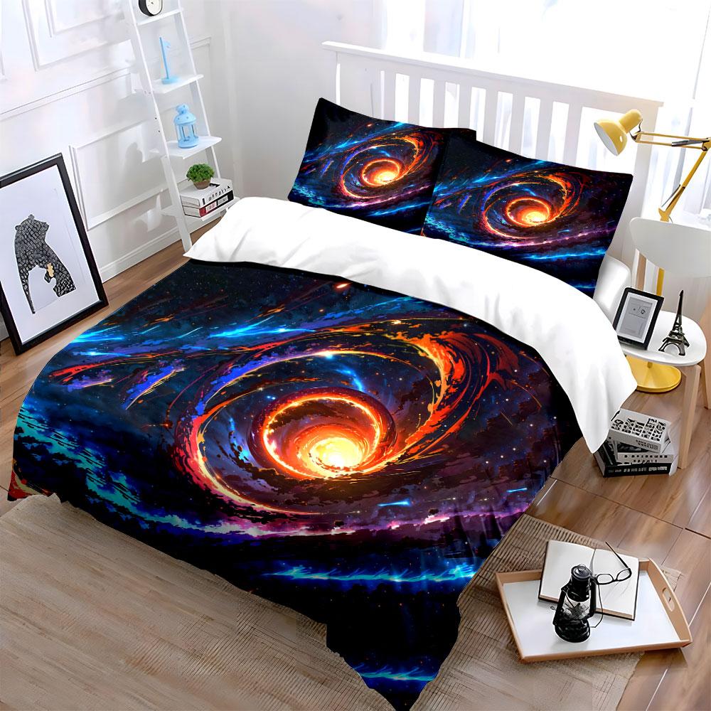 Galaxy Theme 3-Piece Set Multiple Sizes Kid'S And Adults' Bedroom Exquisite 3Pc Bedding Set, Gift