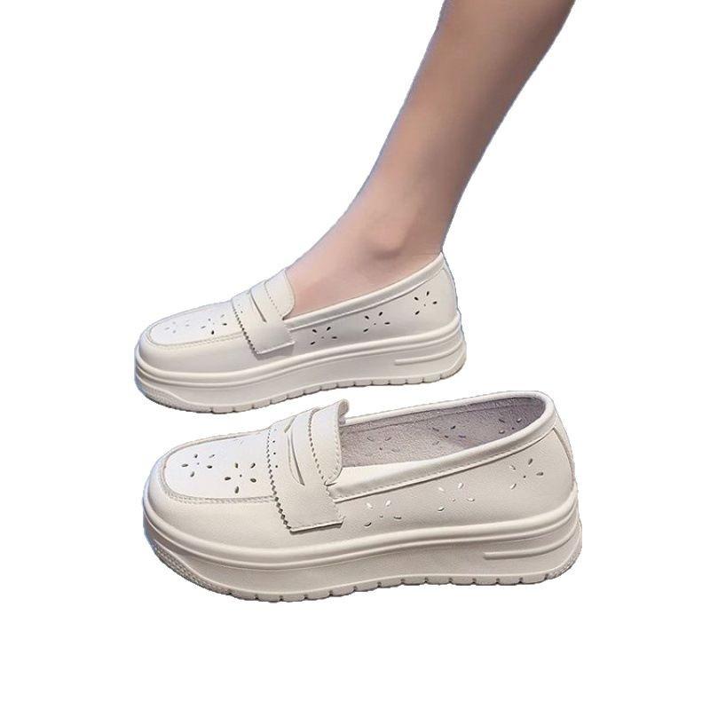 Nurse shoes women's soft sole breathable not tired feet summer white work shoes thick sole heightening white shoes medical shoes