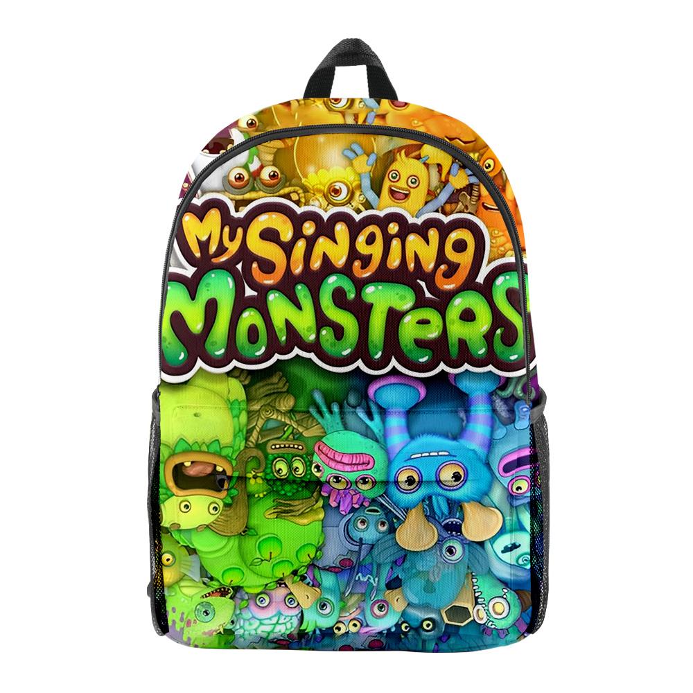 Luxusní Novinka Cool my singing monsters Školní taška Batohy na notebooky 3D Tisk Oxford Voděodolné Cestovní batohy pro chlapce/dívky