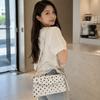 Sac à bandoulière léger Vintage en PU Sac à main grande capacité Sac bandoulière à pois Vacances