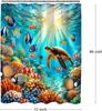 Sea Turtle Shower Curtain Ocean Beach Coastal Seaworld Marine Life Bathroom Curtain Set with Hooks Home Decoration