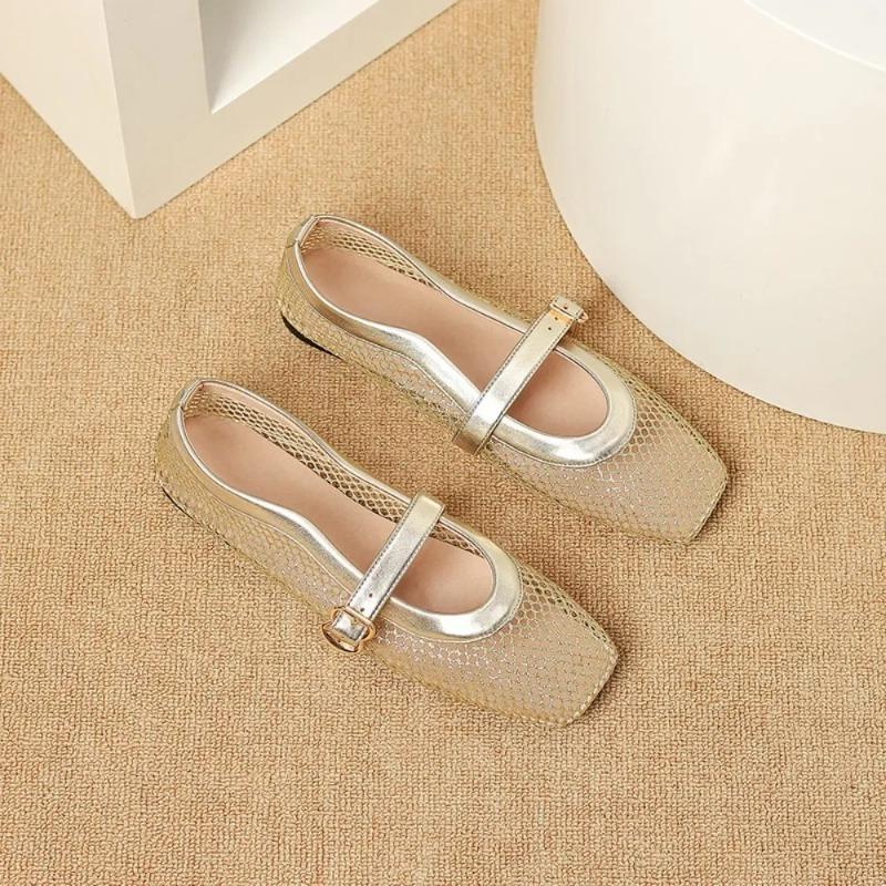 Fashion Flat Sandals Woman Mesh Women's Shoes Summer Mesh Shoes Women's Sandals Breathable Shoe 2025 New Hollow Single Shoes Women Flats