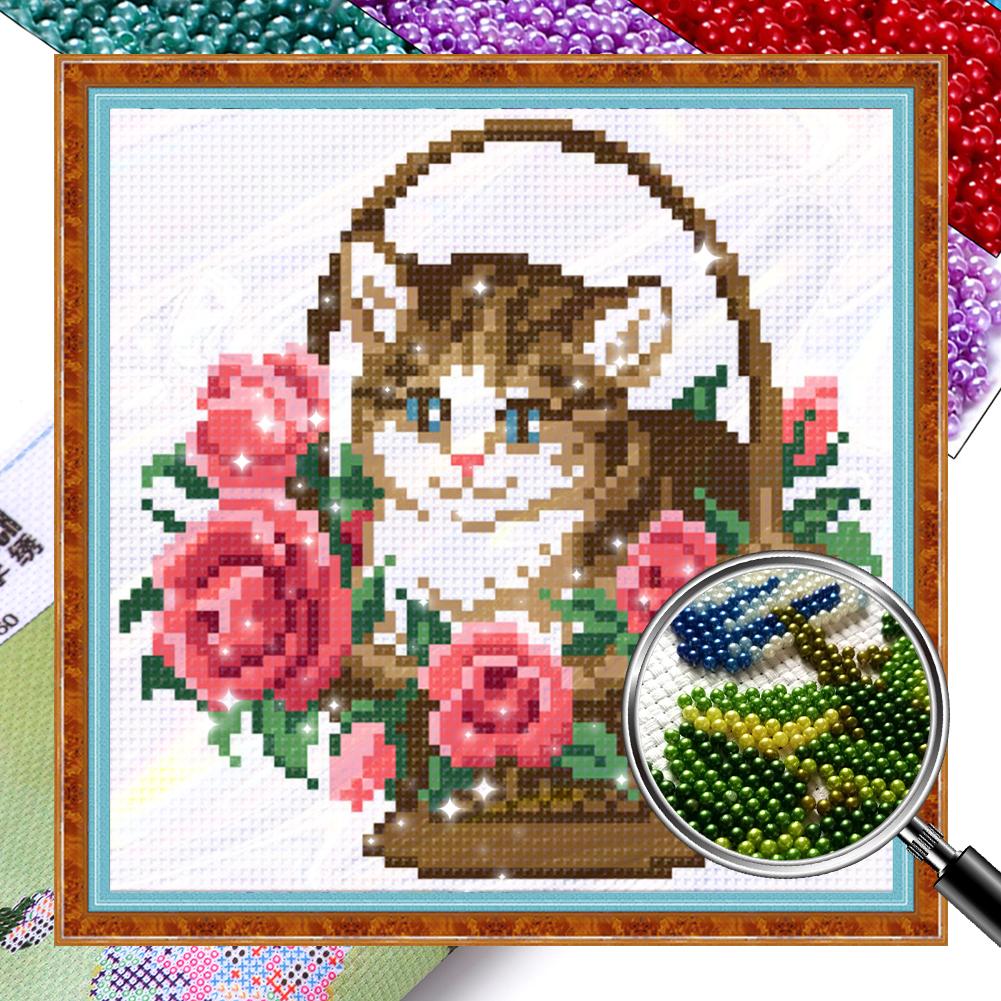 

Частичная вышивка бисером Набивной 9CT Набор для вышивания крестом с животным Настенное домашнее искусство