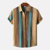 1116 New Hawaiian Beach Shirt Men's 1D Striped Digital Printing Men's Shirt