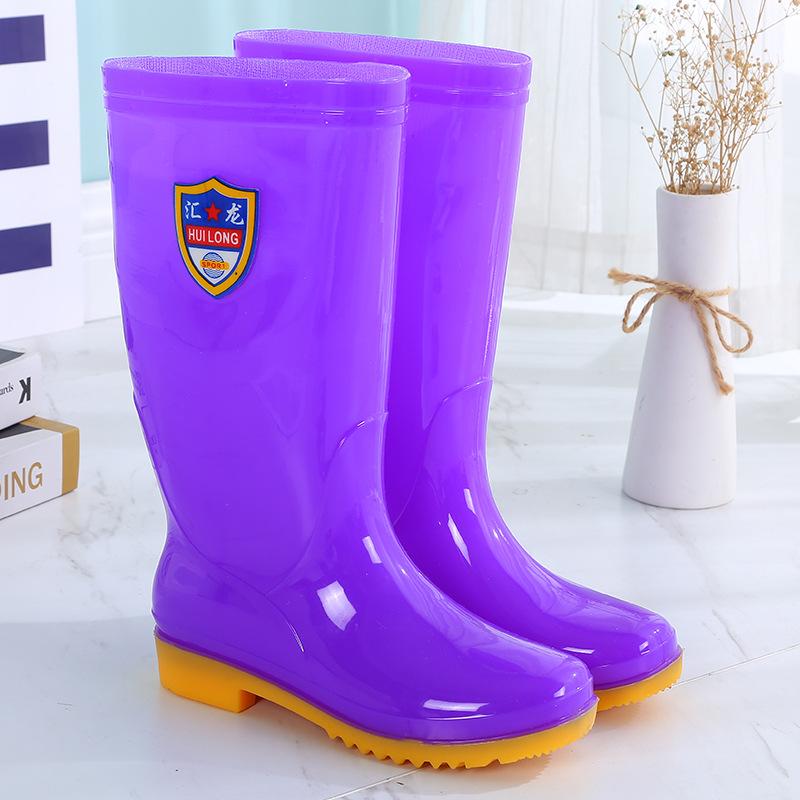 High tube rain shoes water shoes women's adult long tube water boots wear rain boots women's fashion waterproof and non-slip rubber shoes summer