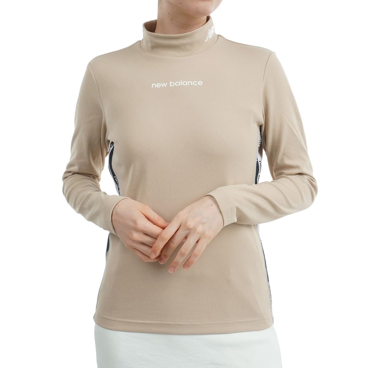

New Balance Long Sleeve Mock Neck Shirt and Golf Undershirt 2 Women s (Stretchable Warm) / / 012-4267505 041_Beige [L]