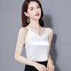 Spring and Summer Black Lace Imitation Silk Sling Women's Thin Suits Wear Outer Vests and Inner Vests Sleeveless Bottoming Shirt Top