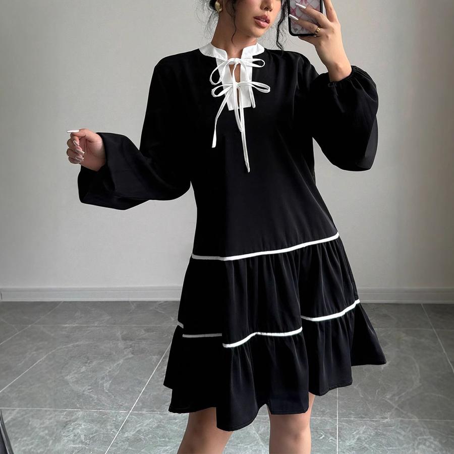 Maxi French Style Long Sleeve Dress for Women Fashion