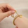 Metal Round Bead Bracelet Adjustable Women Jewelry Minimalist Vintage Style for Daily Wear Gift
