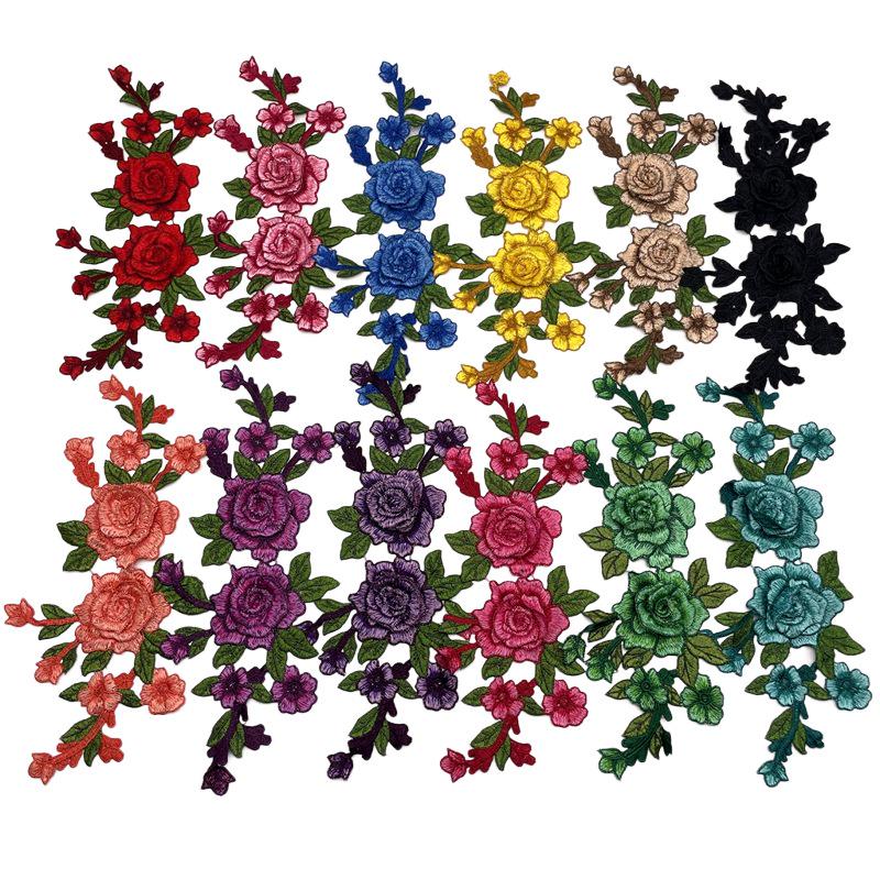 

12-колірна 3D водорозчинна аплікація з вишивкою в етнічному стилі нашивка для одягу