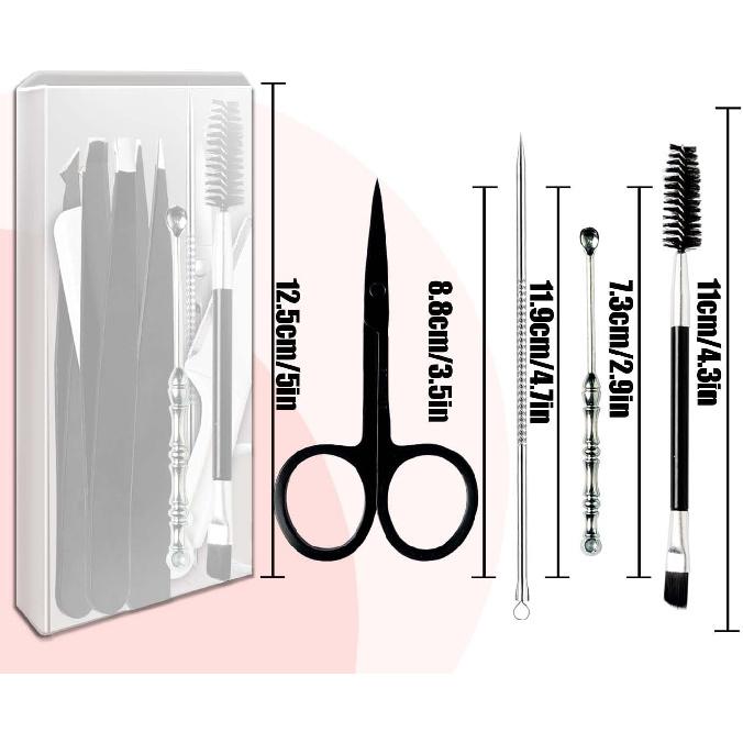 Tweezers Kit Tweezer for Women Facial Hair Removal Tweezers Professional Tweezers Set Eyebrow Tweezer, [9+1 PCS] Professional Stainless Steel Eyebrow