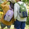 Schoolbag Flame Orange Brown Tone Weave Pattern Color Matching Backpack Couple Light Oxygen Camping Feeling Outdoor Hiking Lightweight Leisure