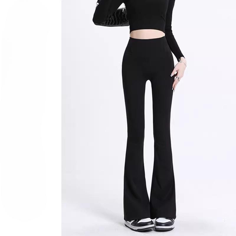 Micro-flat Pants for Women In Spring and Autumn New Slim Fit and High Waist Slimming Yoga Shark Pants Wide-leg Casual Pants
