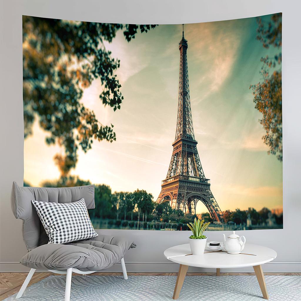 Eiffel Tower Tapestry Lover Couple Tapestry Romantic Scenery Tapestry Home Living Room Dorm Bedroom Aesthetics Decor Tapestries