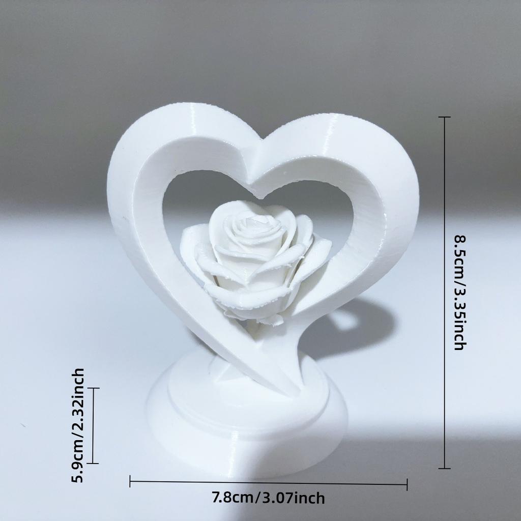 Love Rose Statue Ornament, Valentine's Day Love Rose Love Theme Desktop Decoration, Anniversary and Other Romantic Scenes