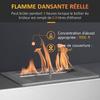 Camino a bioetanolo da incasso a parete, Bruciatore da 0,9 L, Circa. 3 ore di Autonomia 60L x 22P x 40A cm Nero