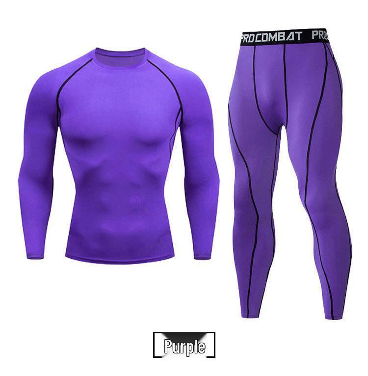 Men's Cross-Border Fitness Compression Set: Tight Base Layer for Sports, Basketball, Football, Running, and Yoga.