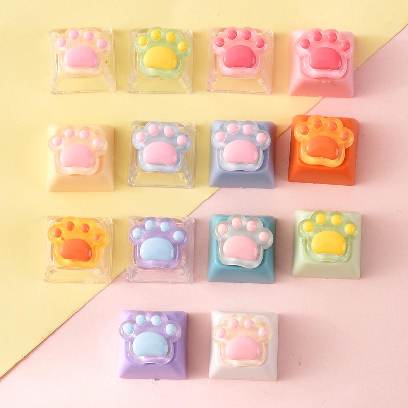 Transparent 3D Cat Paw DIY Keycap for Universal Mechanical Keyboards