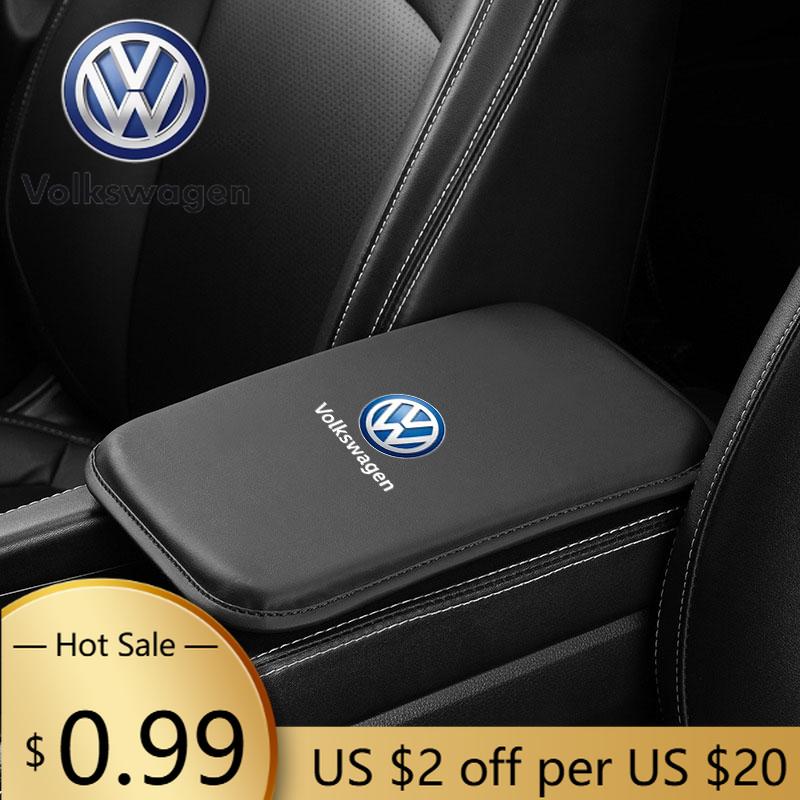 For VOLKSWAGEN VW Car Armrest Pad Covers Universal Center Console Auto Seat Armrests Box Pads For Volkswagen VW Golf GTI Tiguan