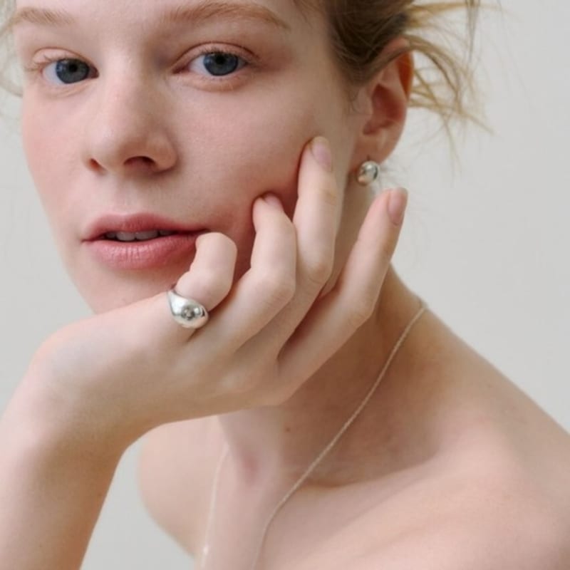 salted Mini button ring