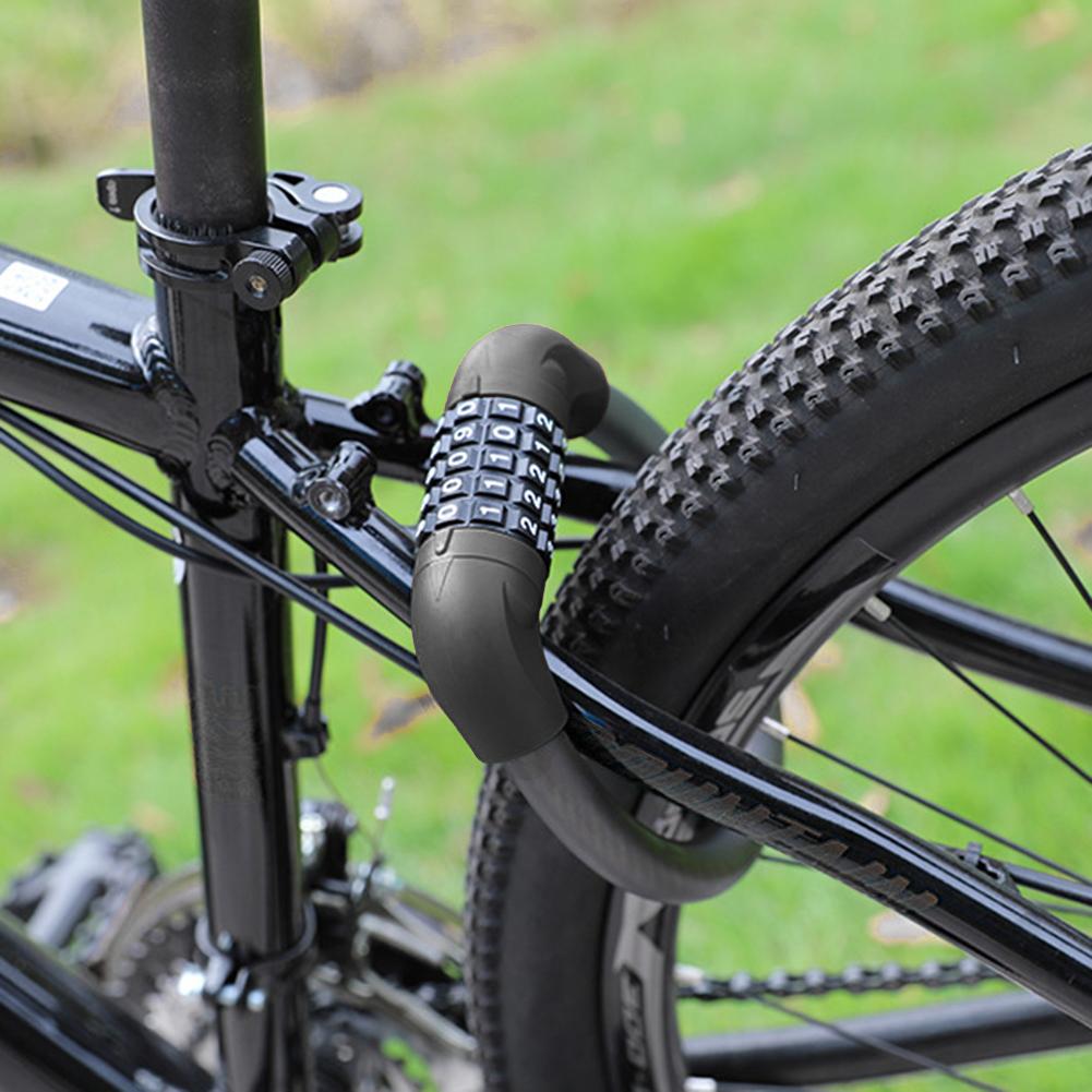 Lucchetto per Bicicletta in Acciaio Robusto con Cavo Antifurto a Codice Portatile Lock di Sicurezza per Mountain Bike