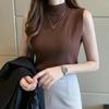 Turtleneck Sweater Vest Base Layer Women's Outerwear Slim Sleeveless Knitted Top