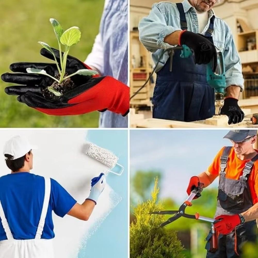 Beschichtete Nylon-PU-Arbeitshandschuhe Rutschfeste Sicherheitshandschuhe Neue Arbeitsfäustlinge