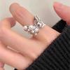 Ins Wind Butterfly Pearl Ring Light Luxury Niche Design Hollow Index Finger Ring Fashion Personality Ring