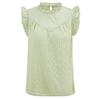 Summer Women's Solid Color Round Neck Small Fly Sleeve Slim Fit Top
