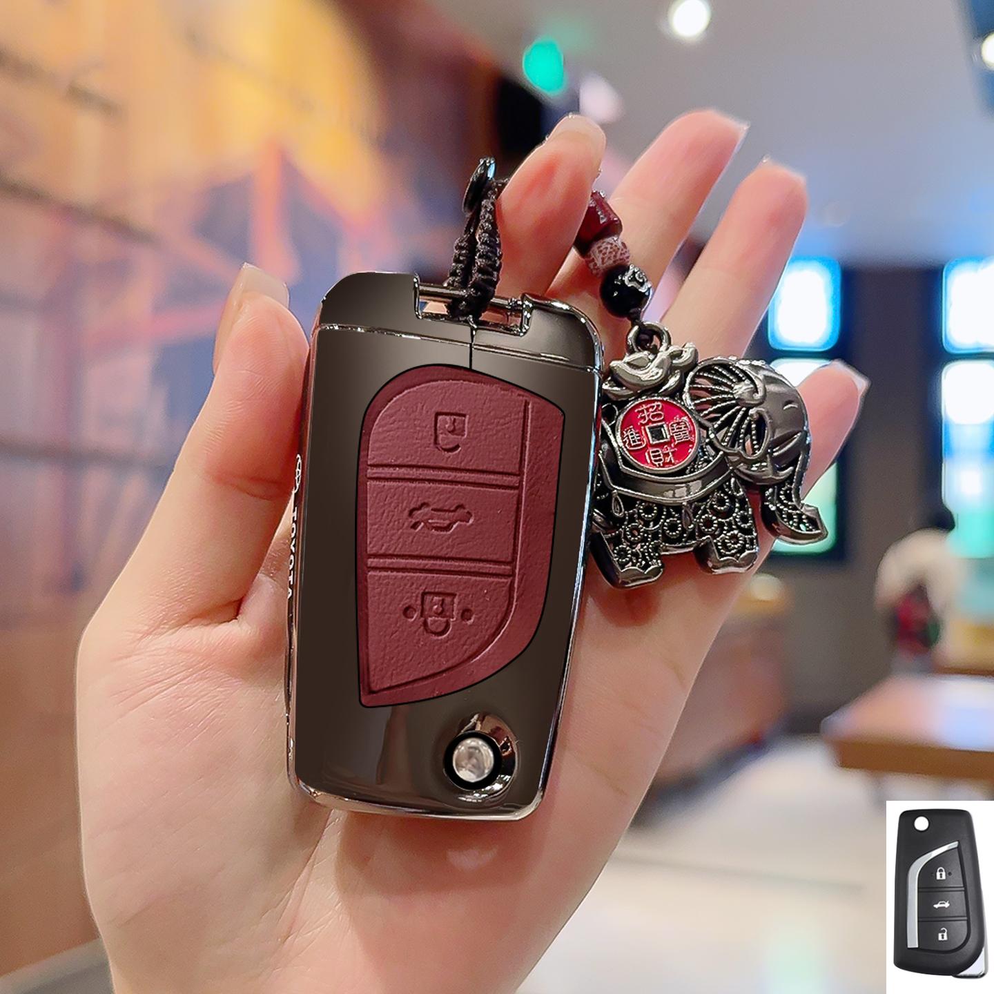 

3 Buttons Flip Folding Car Key Case Cover for Toyota Hilux Corolla Avensis Prado Fortuner RAV4 CHR Shell Car Accessories