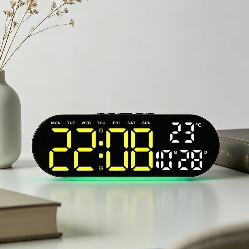 Electronic Clock Hotel Desk Clock LED Ambient Light Alarm Clock Desk Clock GH8011 Plastic Decoration Ambient Alarm Clock
