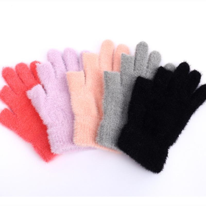 Gants d'étudiant en écriture à deux doigts chauds et à la mode, gants épais et rembourrés pour le froid