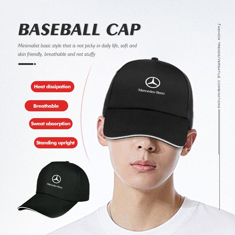 UYOQS1 Gorący 2026 Nowy Dla Samochodu Benz Casualowa Czapka Baseballowa Regulowana Snapback Czapki z Logo Samochodu Dla Mercedes Benz AMG Klasy A C E S G W201 W210