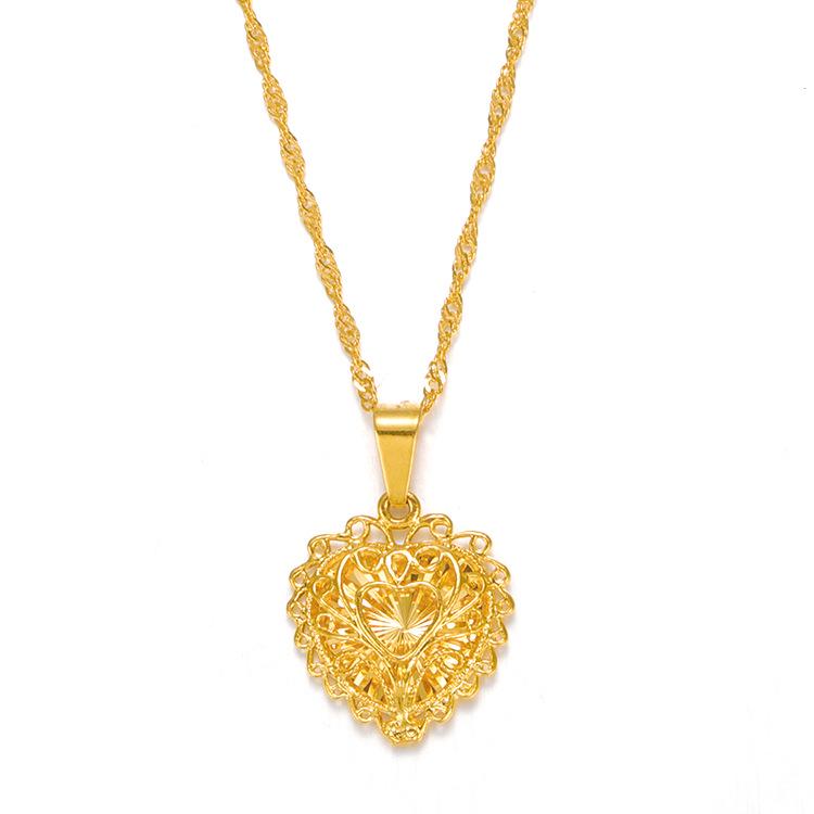 

Универсальное ажурное колье-сердце из позолоченной латуни для женщин