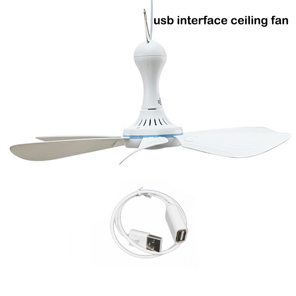 Ceiling Fan Hanging Fans 6 Leaves USB Outdoors Dual-Use Small Indoor for Camping Restaurant Canopy Tent Living Room