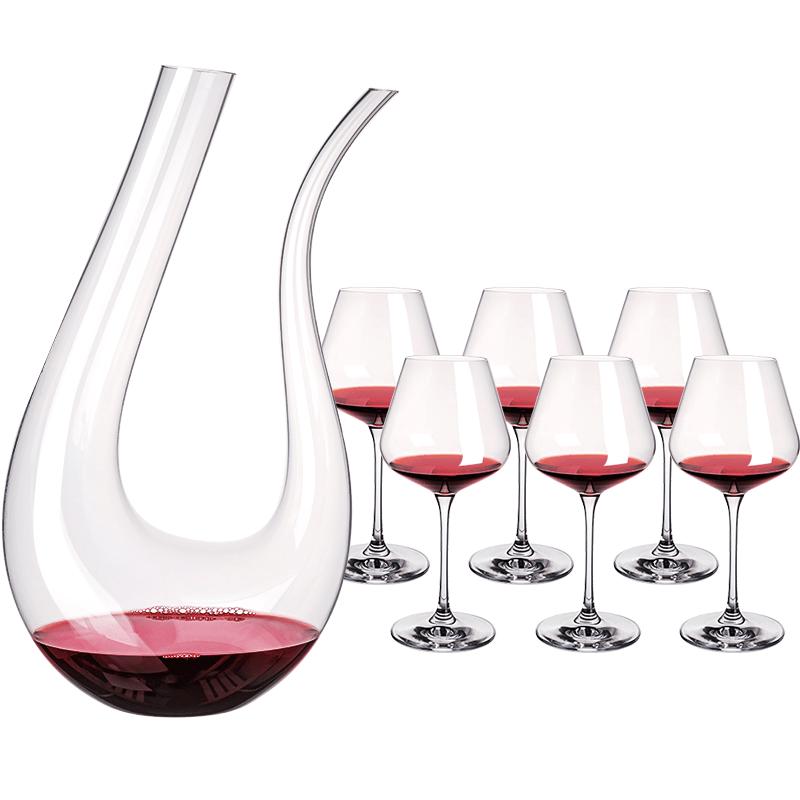 Crystal Glass Red Wine Glasses & Decanter Set