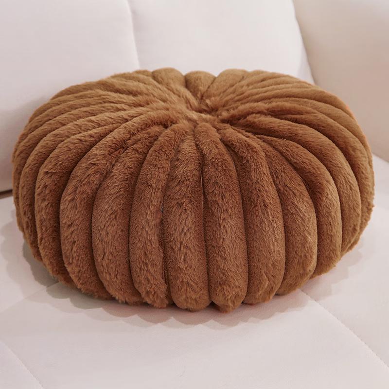 

Thickened Pumpkin Rabbit Fur Floor Cushion
