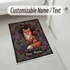 Fox Flowers Theme Soft Crystal Velvet Rug Custom Name & Text Print Non Slip Floor Rug for Bedroom Living Room