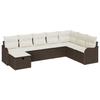 VidaXL Ensemble de canapé de jardin 8 pièces avec coussins en poly rattan marron 3360359
