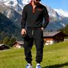 Men's Winter Fleece Multi Pocket Zipper Sweatshirt 2 Piece Set Personalized Sweatpants