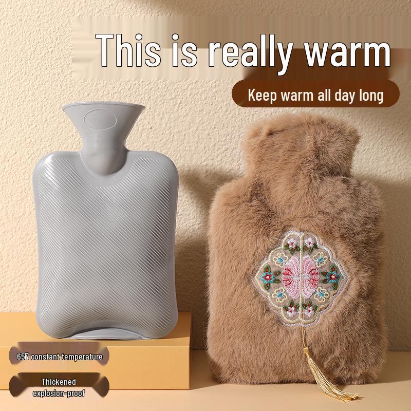Chinese Embroidery Hot Water Bottle - Hand Warmer & Hot Compress