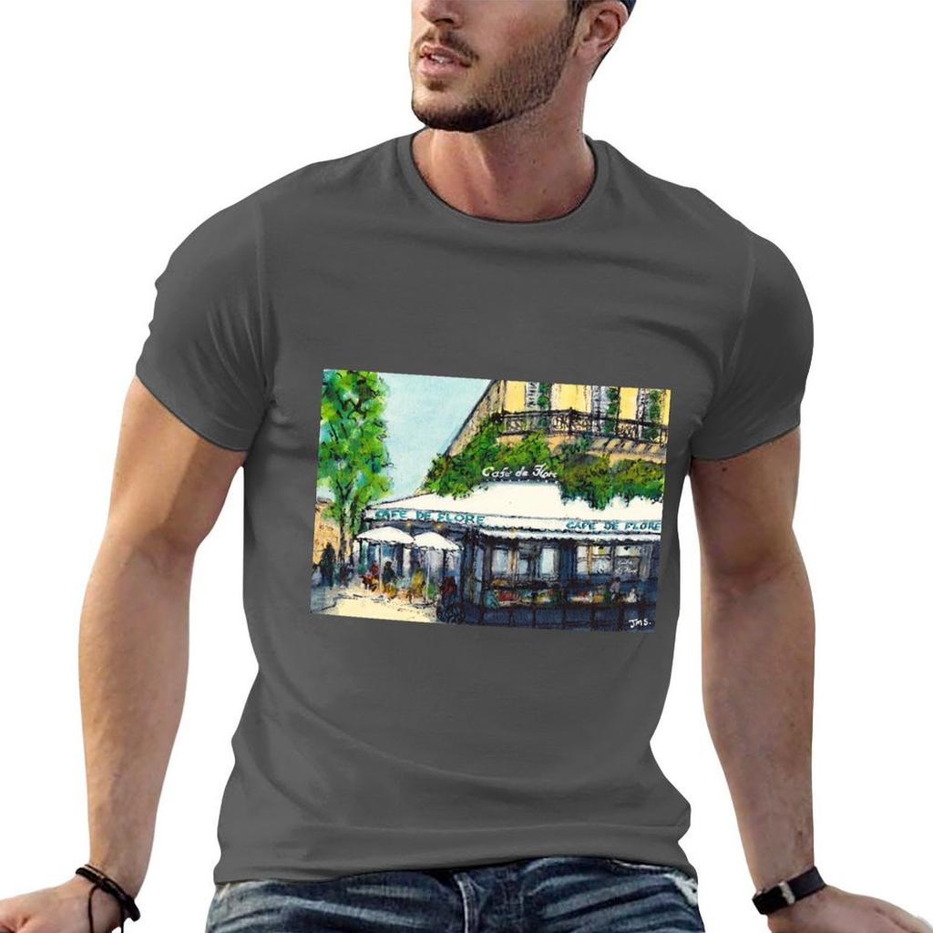 Cafe de Flore, Paris T-Shirt Casual Everyday Short Sleeve T-Shirt