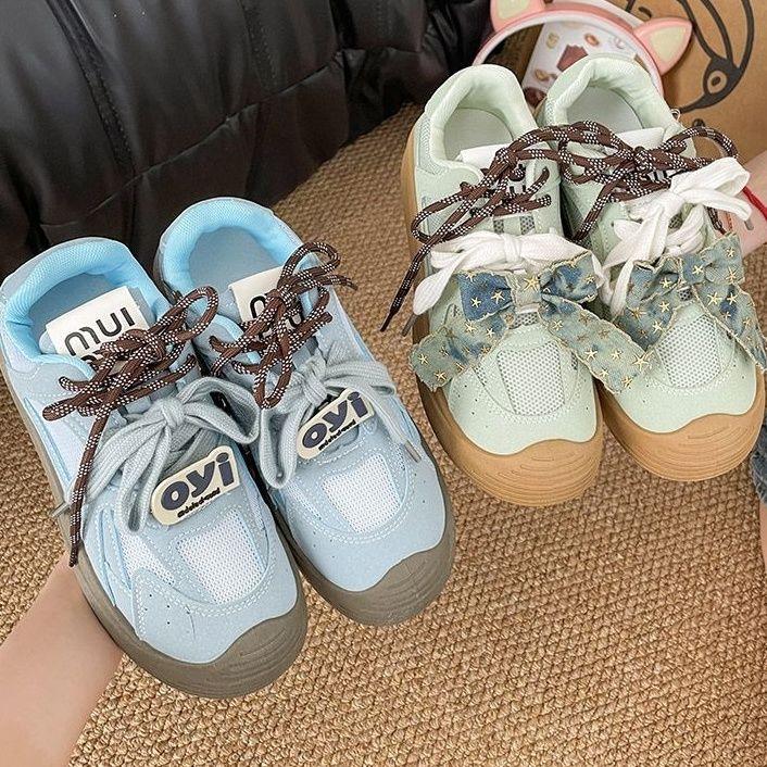 Sweet retro trend fashion versatile women's lightweight low-top sports shoes