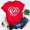 Fashion Women's T-shirt Love Print T-shirt Casual Red Top 90s Valentine's Day Shirt Female Harajuku Graphic T-shirt
