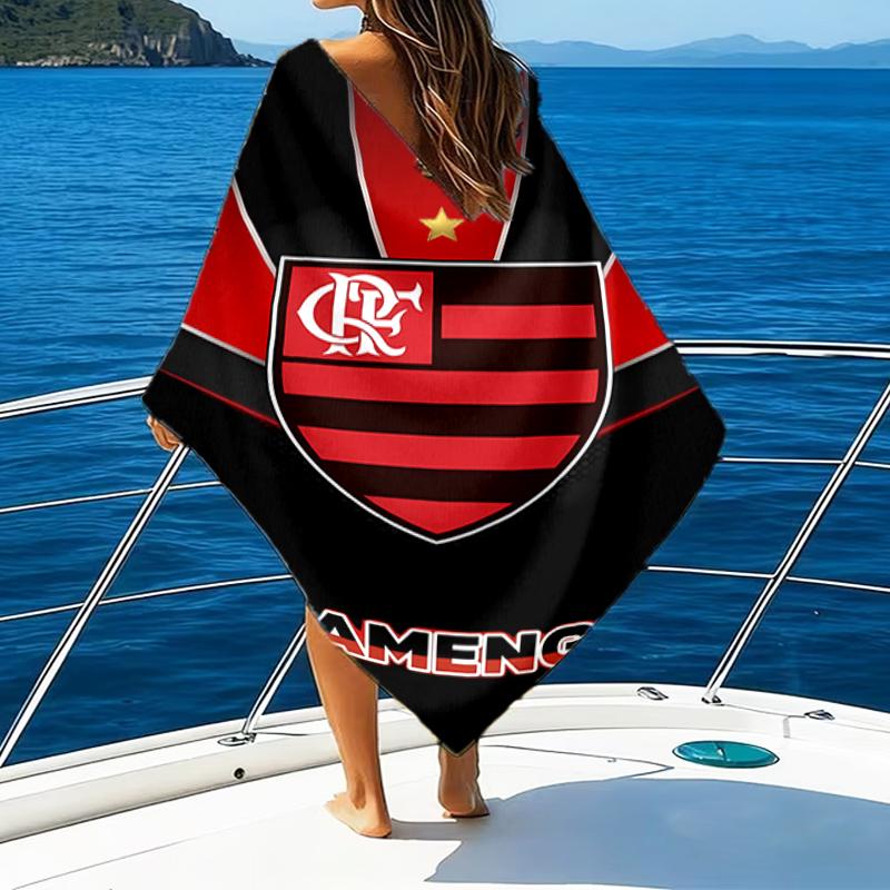 Beach Towel with Clube de Regatas do Flamengo Pattern - soft,absorbent,machine washable Lightweight&Modern,swimming,Travel Essentials