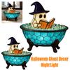 LED Ghost Bubble Bath Lamp Halloween Ghost Night Light Haunted House Glow Light Halloween Home Party Decor Light Horror Ambient